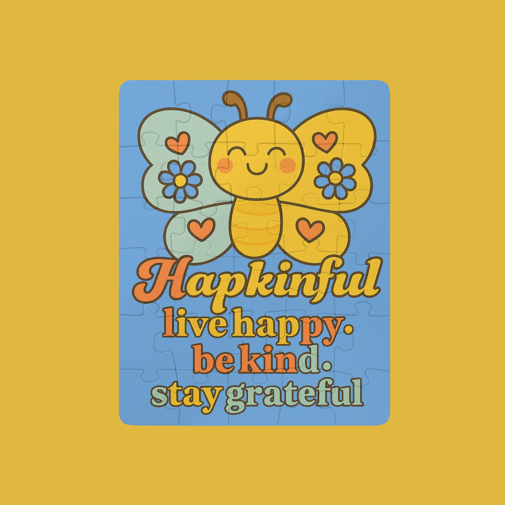 Happy Butterfly Inspirational Kids Jigsaw Puzzle. 30 Piece. Ages 3 nd up.