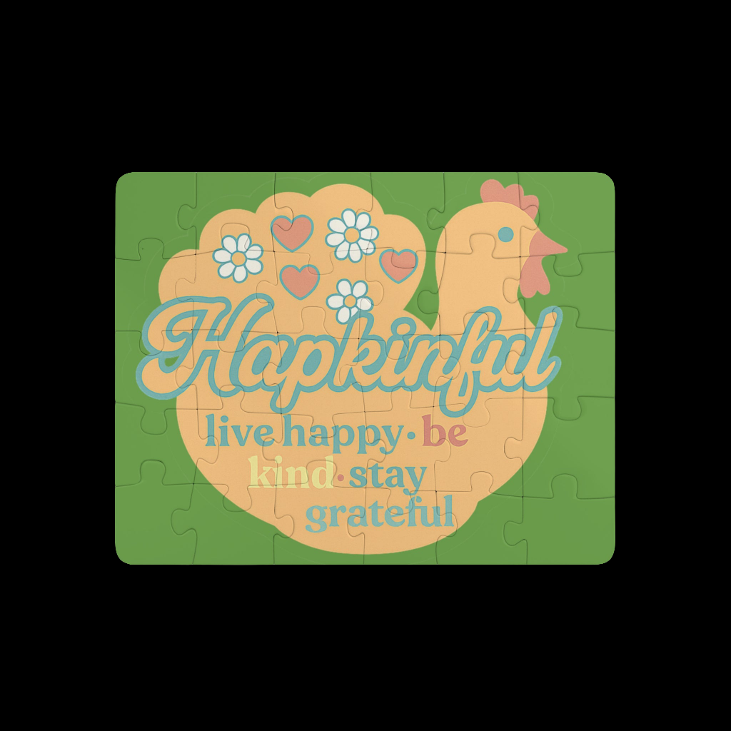 Happy Turkey Inspirational Kids Jigsaw Puzzle. 30 Piece. Ages 3 and up.