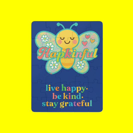 Happy Butterfly Inspirational  Kids Jigsaw Puzzle. 30 Pieces. Ages 3 and up.