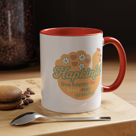 Happy Turkey Mug - Hapkinful  Live Happy, Be Kind, Stay Grateful
