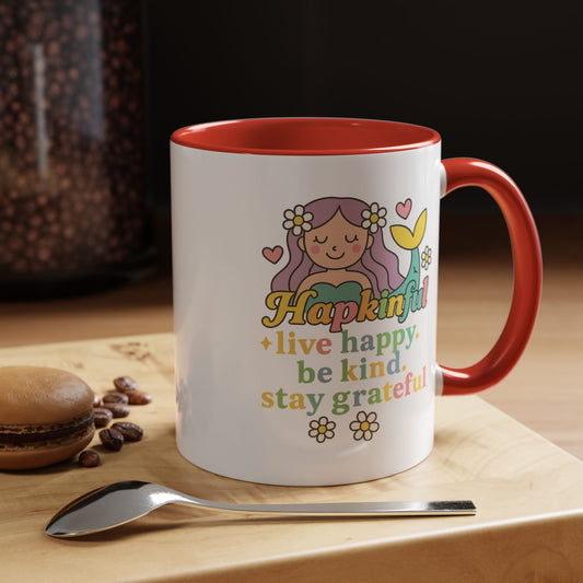 Happy Mermaid Mug - 11 & 15oz - Hapkinful  Live Happy, Be Kind, Stay Grateful