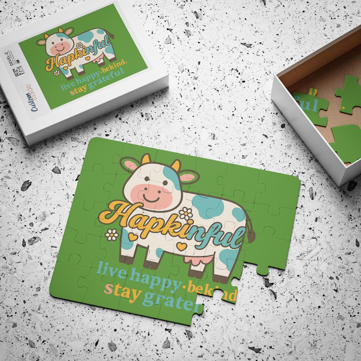 Happy Cow Kid's Inspirational Jigsaw Puzzle. 30 Piece. Ages 3 and up.