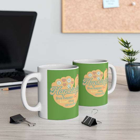 Happy Turkey Mug Hapkinful Live Happy . Be Kind . Stay Kind 11 oz