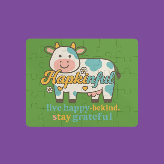 Happy Cow Kid's Inspirational Jigsaw Puzzle. 30 Piece. Ages 3 and up.