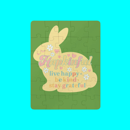 Happy Rabbit  Inspirational Jigsaw Puzzle. 30 Piece. Ages 3 and up.