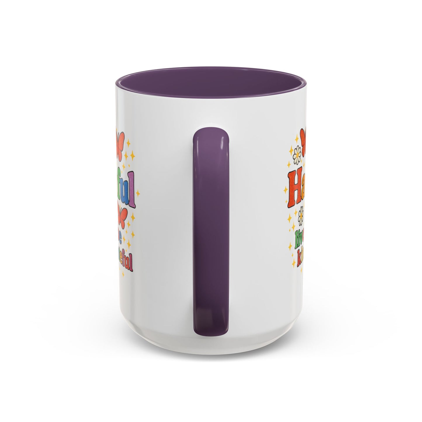 Happy Groovy Butterfly Mug - Hapkinful  - Live Happy Be Kind Stay Grateful 11 oz 15 oz