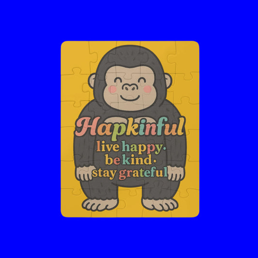 Happy Gorilla Inspirational Kids Jigsaw Puzzle. 30 Pieces. Ages 3 and u7p.