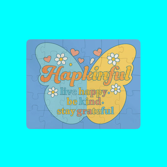 Happy Butterfly Inspirational Kid's Jigsaw Puzzle. 30 Piece. Ages 3 and up.