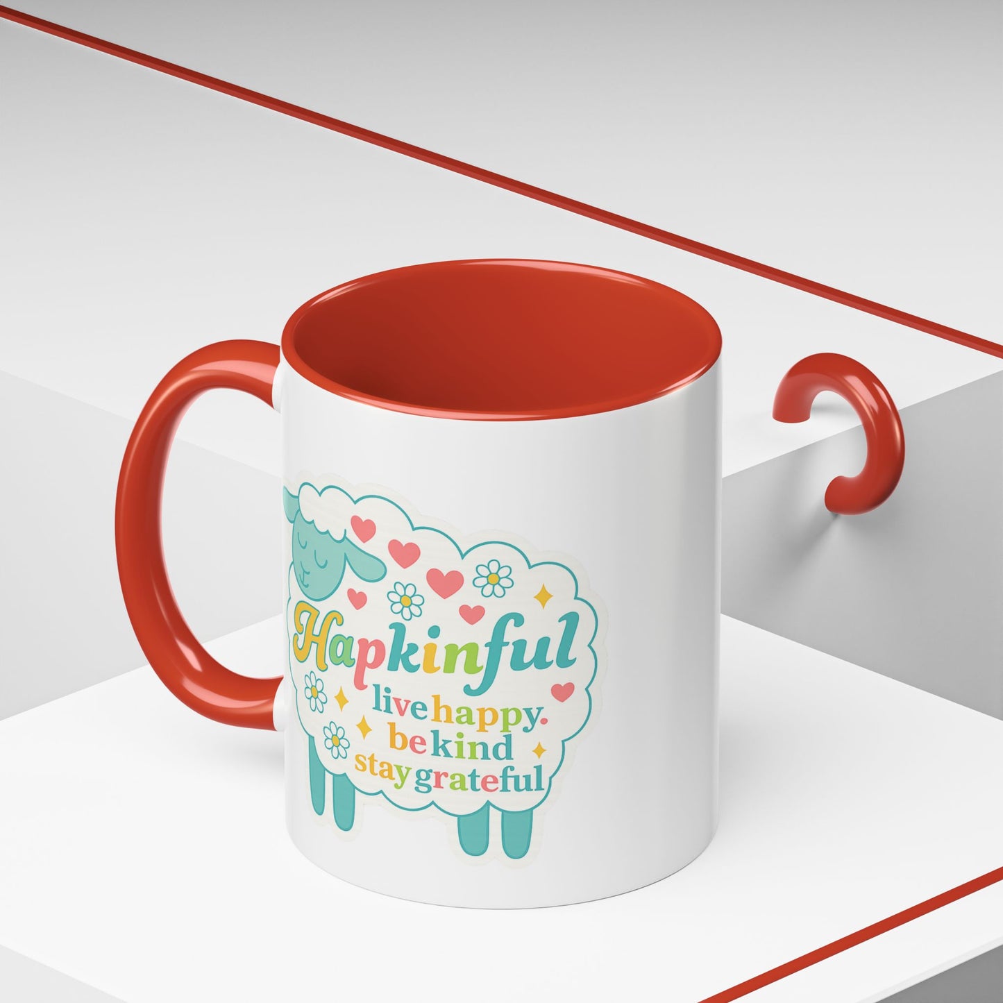 Happy Sheep  Mug – Hapkinful Live Happy, Stay Grateful