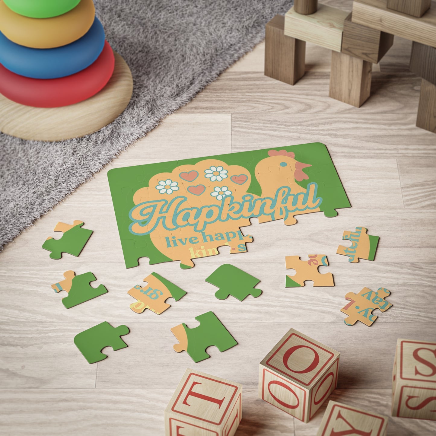 Happy Turkey Inspirational Kids Jigsaw Puzzle. 30 Piece. Ages 3 and up.