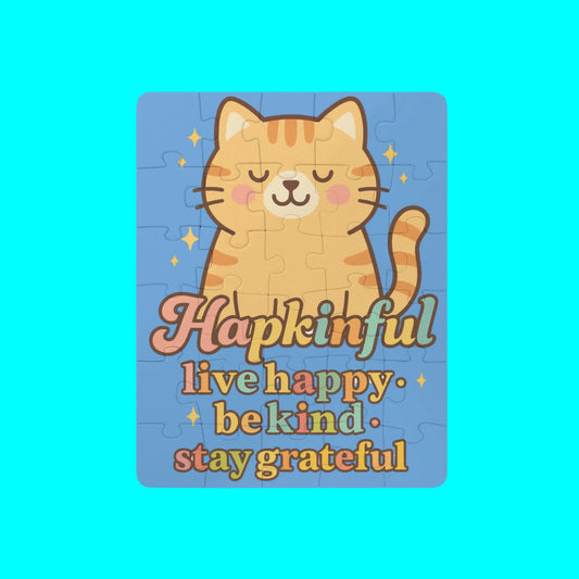Happy Cat Inspirational Kids Jigsaw Puzzle. 30 Pieces. Ages 3 and up.