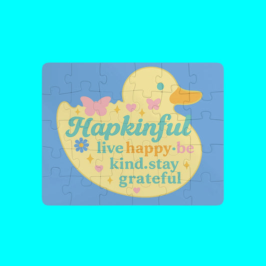 Happy Duck Inspirational Kids Jigsaw Puzzle. 30 Piece. Ages 3 and up.