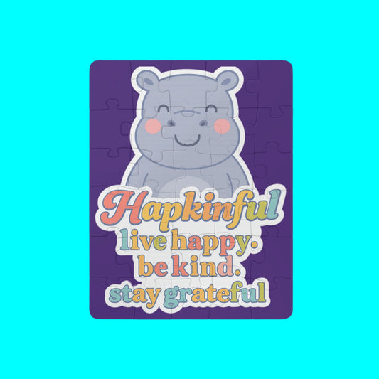 Happy Hippo Inspirational Kids Jigsaw Puzzle. 30 Piece. Aged 3 and up.
