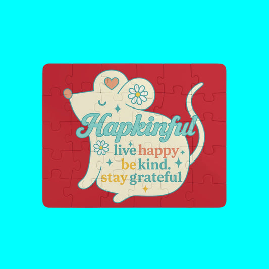 Happy Mouse In spirational Jigsaw Puzzle. 30 Pieces. Ages 3 and up.