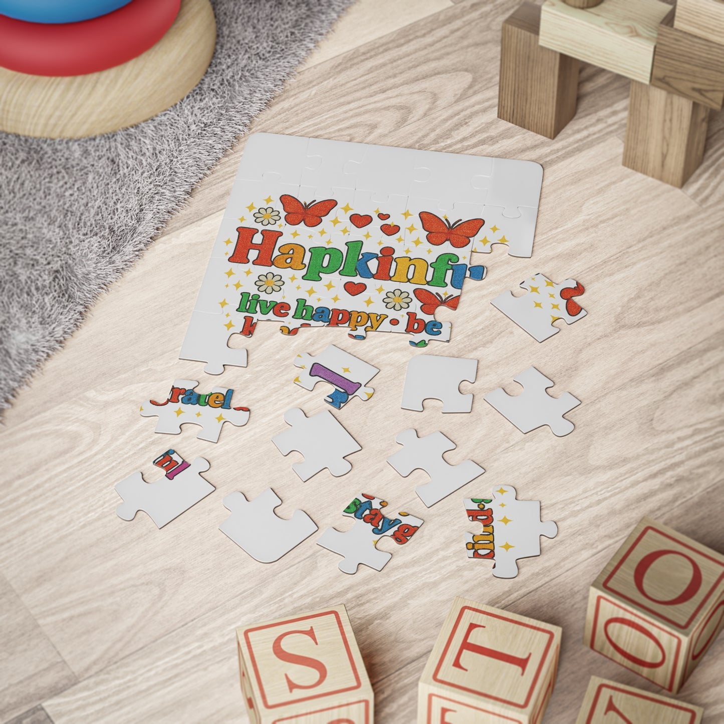 Happy Groovy Kid's Jigsaw Puzzle. Hapkinful - Live Happy. Be Kind. Stay Grateful.  30 piece.