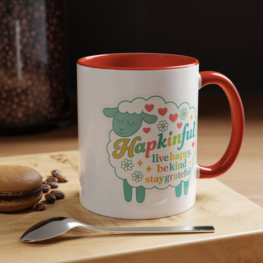 Happy Sheep  Mug – Hapkinful Live Happy, Stay Grateful