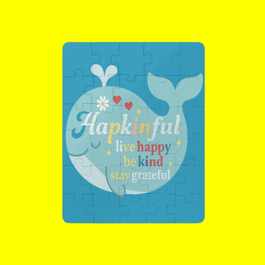 Happy Whale Inspirational Kids Jigsaw Puzzle. 30 Pieces. Ages 3 and up.