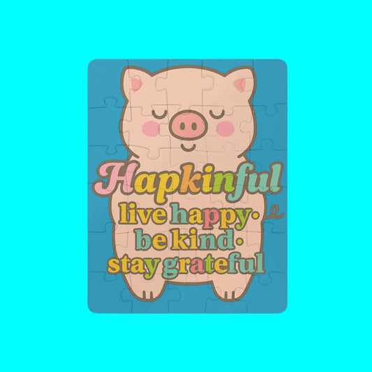 Happy Pig Inspirational Jigsaw Puzzle. 30 Pieces. Ages 3 and up.